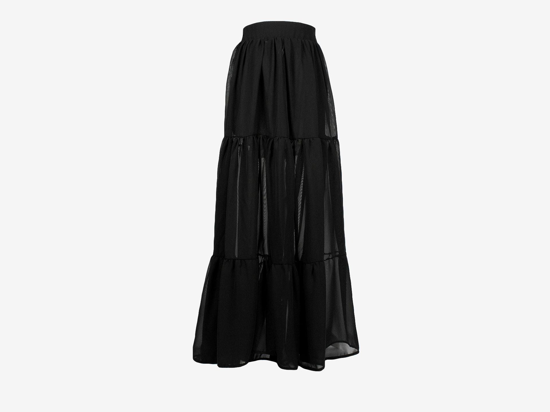 Black Sheer Maxi Skirt