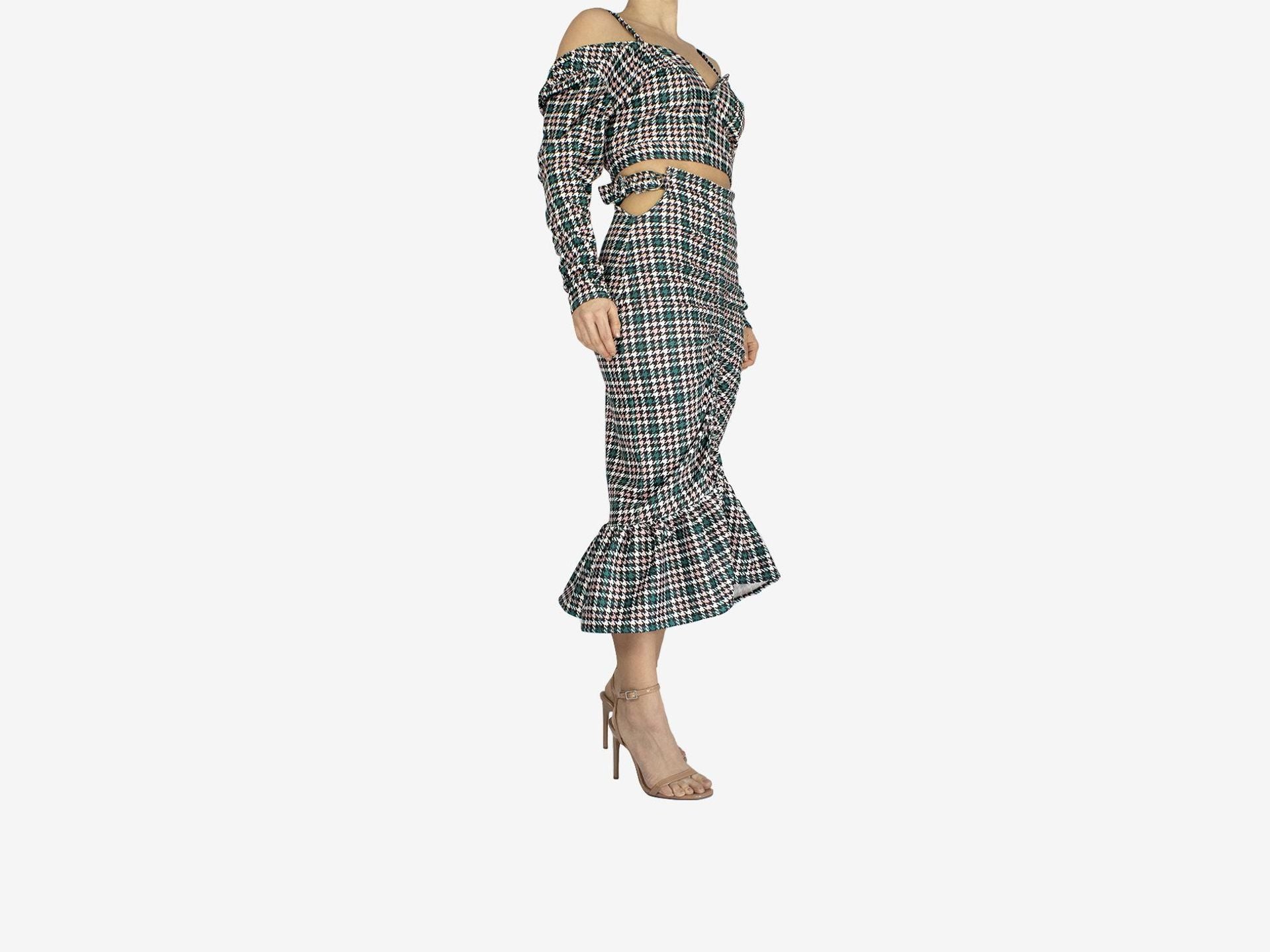 Tartan-Shepherd's Check Skirt