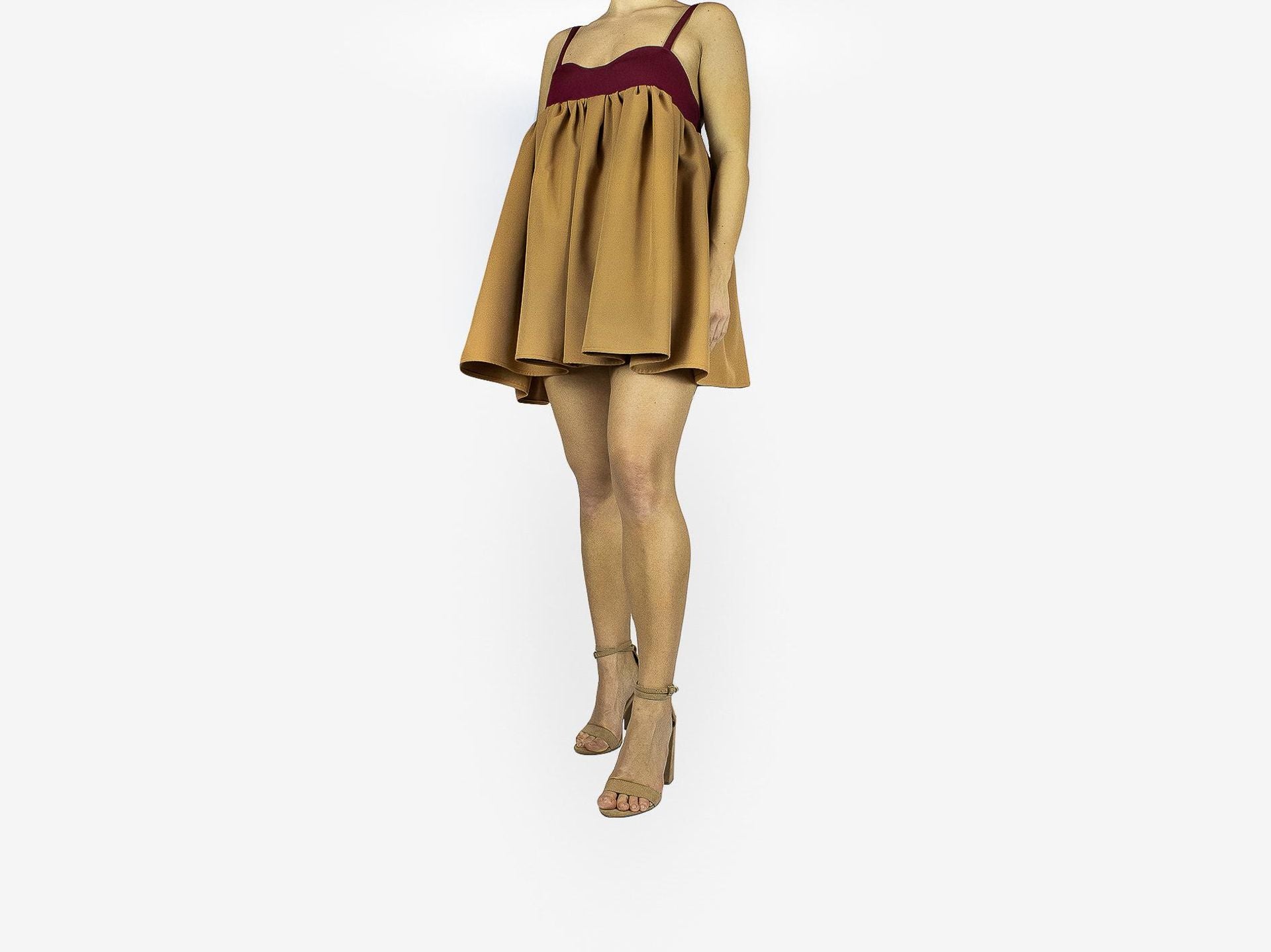 Crimson-Camel Mini Dress