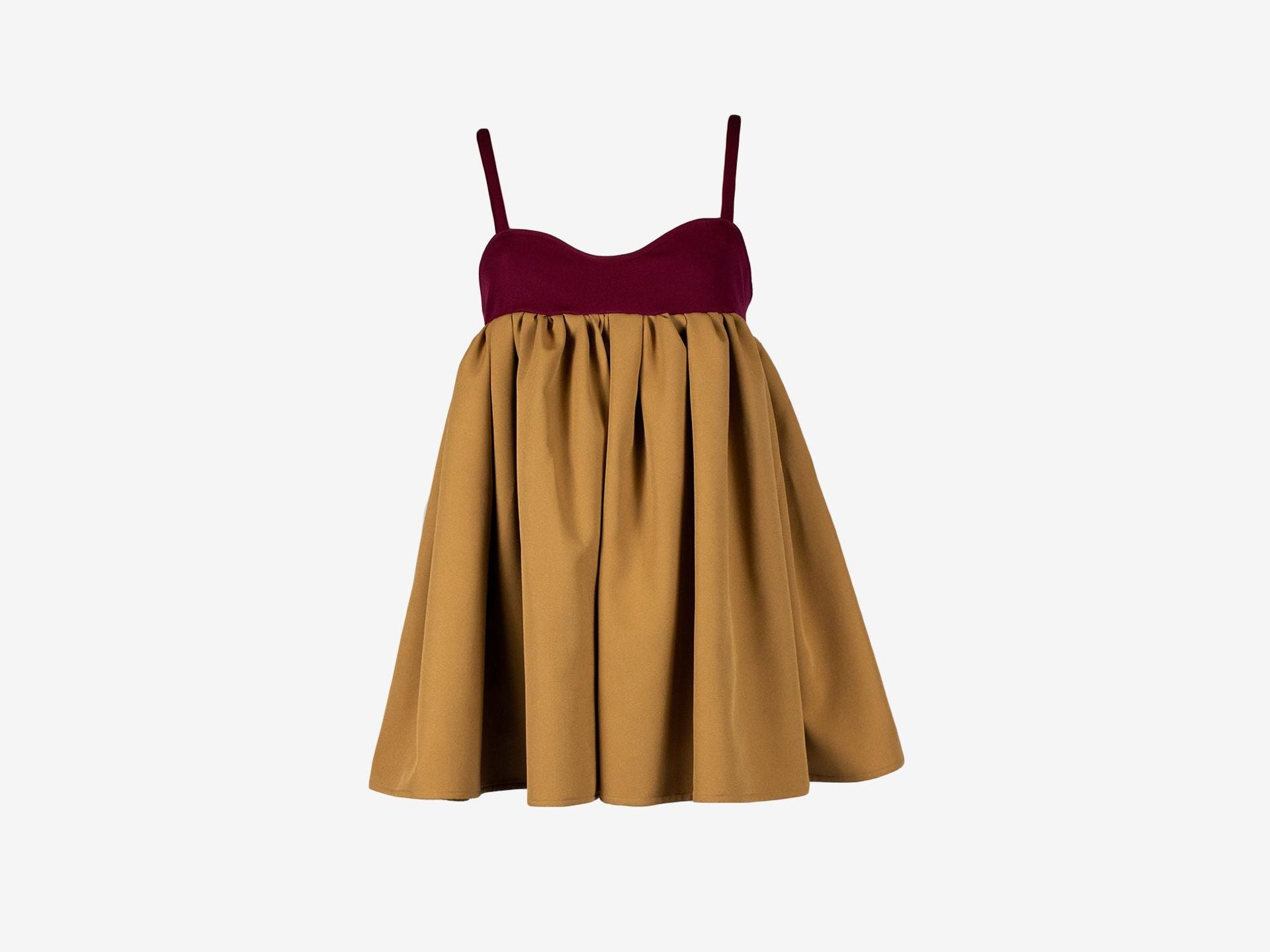 Crimson-Camel Mini Dress